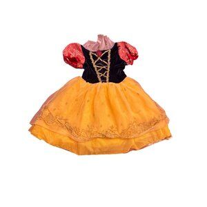 Disney Fantasy Play Costume Snow White Dress Kids 4-6X Yellow Red